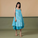 6-Way Convertible Ocean Blue Tie-Dye Cotton Skirt Dress