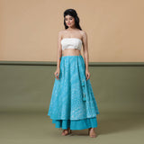 6-Way Convertible Ocean Blue Tie-Dye Cotton Skirt Dress