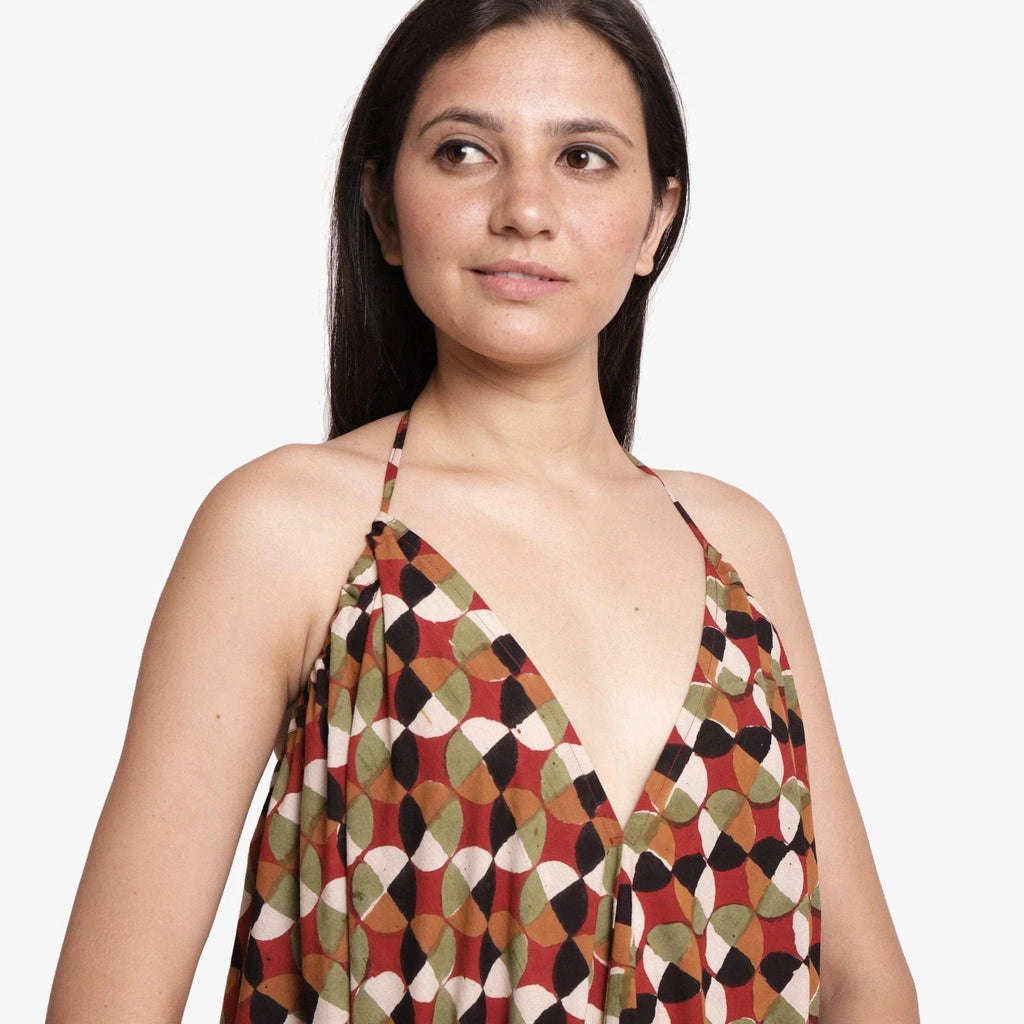 Front Detail of a Model wearing 3-Way Circular Convertible Skirt Dress