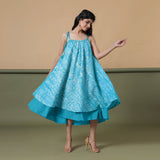 6-Way Convertible Ocean Blue Tie-Dye Cotton Skirt Dress