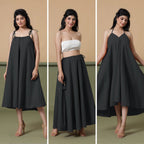 6-Way Convertible Black Tie-Dye Cotton Skirt Dress