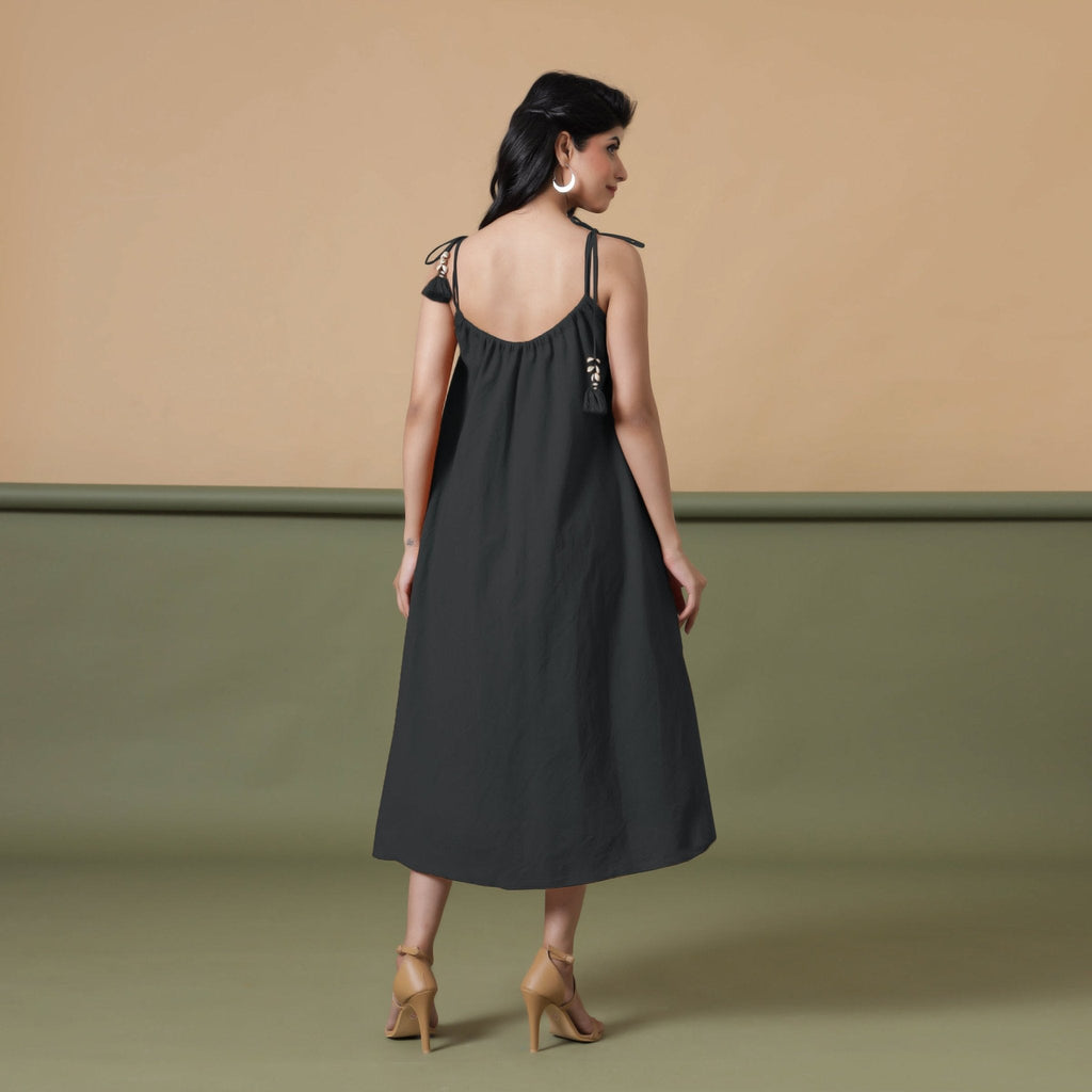 6-Way Convertible Black Tie-Dye Cotton Skirt Dress