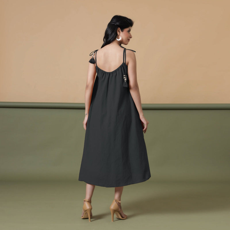 6-Way Convertible Black Tie-Dye Cotton Skirt Dress