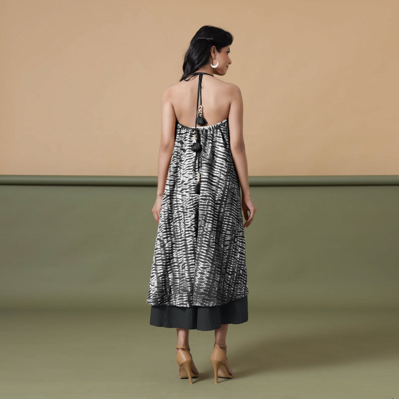6-Way Convertible Black Tie-Dye Cotton Skirt Dress