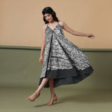 6-Way Convertible Black Tie-Dye Cotton Skirt Dress