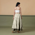 Back View of a Model wearing 6-Way Convertible Moss Green Tie Dye Skirt Dress