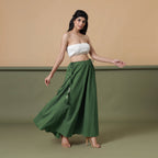 6-Way Convertible Forest Green Tie-Dye Cotton Skirt Dress