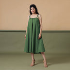 6-Way Convertible Forest Green Tie-Dye Cotton Skirt Dress