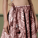 Front Detail of a Model wearing 6-Way Convertible Sangria Wine Tie Dye Skirt Dress