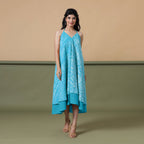 6-Way Convertible Ocean Blue Tie-Dye Cotton Skirt Dress