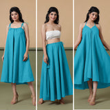 6-Way Convertible Ocean Blue Tie-Dye Cotton Skirt Dress