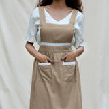 Beige Cotton Flax Comfort Fit Apron