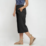 Black 100% Cotton Elasticated High-Rise Culottes