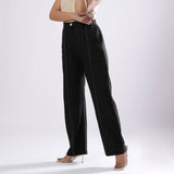 Black Handspun 100% Cotton Mid-Rise Elasticated Pant