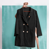 Black Handspun Cotton Welt Pocket Coat