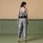 Black Tie-Dye Ankle Length Cotton Camisole Jumpsuit