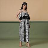 Black Tie-Dye Ankle Length Cotton Camisole Jumpsuit