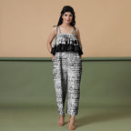 Black Tie-Dye Ankle Length Cotton Camisole Jumpsuit
