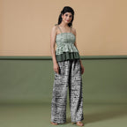 Black Tie-Dye Cotton High-Rise Elasticated Wide Legged Pant