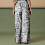 Black Tie-Dye Cotton High-Rise Elasticated Wide Legged Pant
