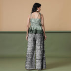 Black Tie-Dye Cotton High-Rise Elasticated Wide Legged Pant