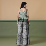 Black Tie-Dye Cotton High-Rise Elasticated Wide Legged Pant