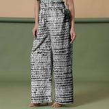Black Tie-Dye Cotton High-Rise Elasticated Wide Legged Pant