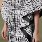 Black Tie-Dye Kimono Sleeves Cotton Kaftan Jumpsuit