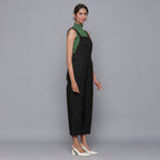 Black Warm Cotton Corduroy Dungaree Jumpsuit