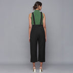Black Warm Cotton Corduroy Dungaree Jumpsuit