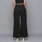 Black Warm Cotton Corduroy Elasticated Bootcut Pant