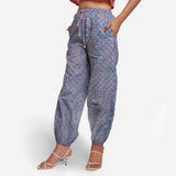 Left View of a Model wearing Sanganeri Block Printed Cotton Harem Pant