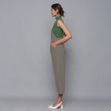 Bronze Grey Warm Cotton Corduroy Dungaree Jumpsuit