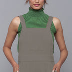 Bronze Grey Warm Cotton Corduroy Dungaree Jumpsuit