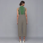 Bronze Grey Warm Cotton Corduroy Dungaree Jumpsuit