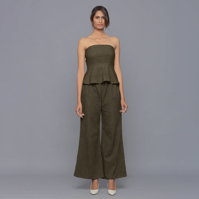 Bronze Grey Warm Cotton Corduroy Tube Top