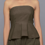 Bronze Grey Warm Cotton Corduroy Tube Top