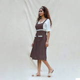 Brown Cotton Flax Comfort Fit Apron