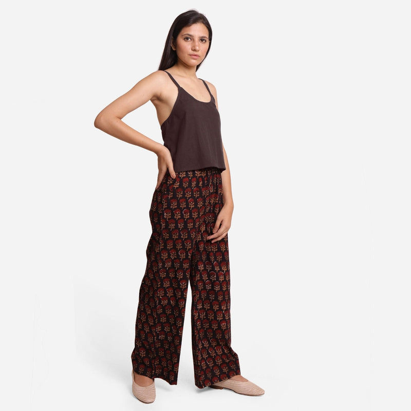 Brown Cotton Flax U-Neck Criss-Cross Spaghetti Top