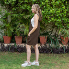Brown Cotton Linen Dungaree Playsuit