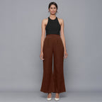Brown Warm Cotton Corduroy Elasticated Bootcut Pant