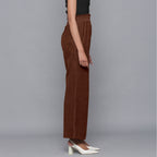 Brown Warm Cotton Corduroy Elasticated Bootcut Pant