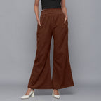 Brown Warm Cotton Corduroy Elasticated Bootcut Pant