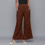 Brown Warm Cotton Corduroy Elasticated Bootcut Pant