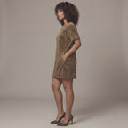 Brown Warm Cotton Velvet A-Line Short Dress