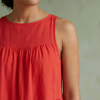 Cherry Red Cotton Tiered Mini Sundress