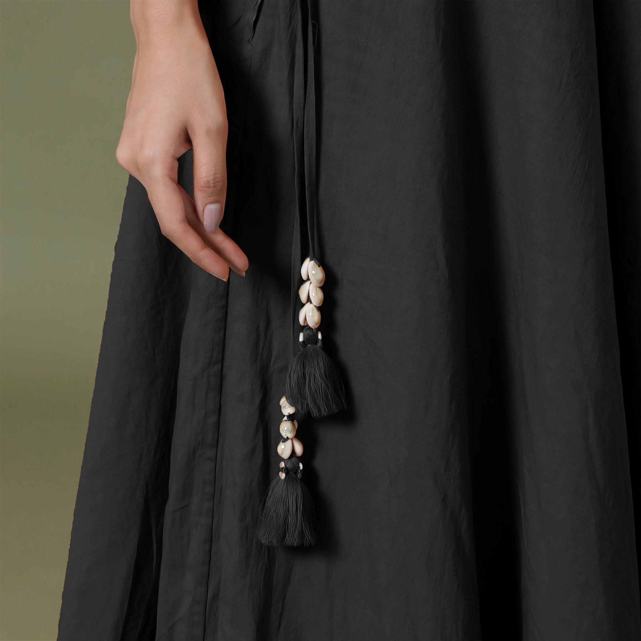Convertible 3-Way Black Cotton Skirt Dress