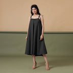 Convertible 3-Way Black Cotton Skirt Dress