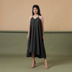 Convertible 3-Way Black Cotton Skirt Dress