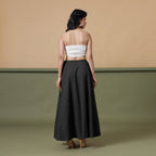 Convertible 3-Way Black Cotton Skirt Dress